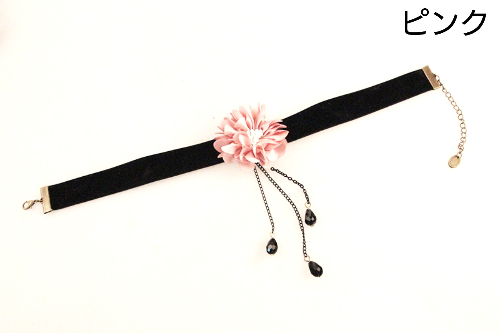 人気の レース フラワー チョーカー 揺れる ストーン4カラー