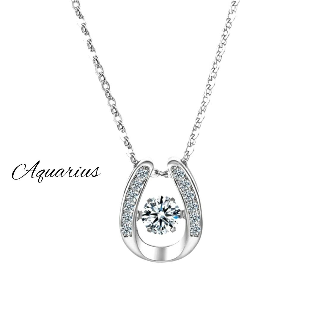 シルバー 925 ダンシングストーン 幸せを受け止め溜め込むという意味合いが込められた U型 ネックレス ギフトポーチ付き