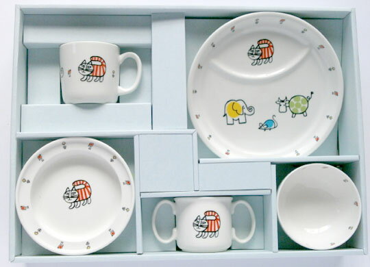 ベビー食器セット リサラーソン ランチセット ベビー食器 出産祝い 日本製 磁器製 お食事セット 離乳食 電子レンジ使用可 お食い初め 赤ちゃん プレート お食...