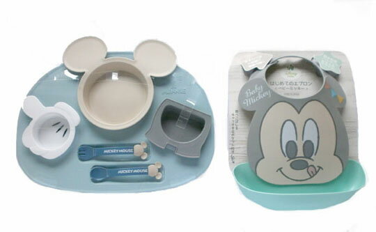 ディズニー ベビー食器セット ランチセット 出産祝い お食事エプロン ミッキー ミ...