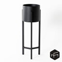 StandPot Short 鉢カバー(プランター・ポット) 花台 フラワースタンド プランタースタンド 北欧 おしゃれ 6号 7号 20cm スチール ブラック ホワイト モダン シンプル デザイナー