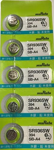 SR936SW （394 SB-A4) 村田製作所 酸化銀ボタン電池1シート（5個パック）【ムラタmuRata】