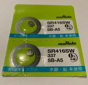 SR416SW(337SB-A5)　村田製作所　酸化銀ボタン電池2個セット【ムラタmuRata】