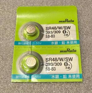 商品情報 ブランド：村田製作所 品番：SR48/W/SW393/309　 品名：酸化銀電池　ボタン電池 2個セット 使用推奨期限：2028/01 発送は3営業日以内を予定しております。 お使いのモニターの発色具合によって、実際のものと色が異なる場合がございます。 ご了承くださいませ。