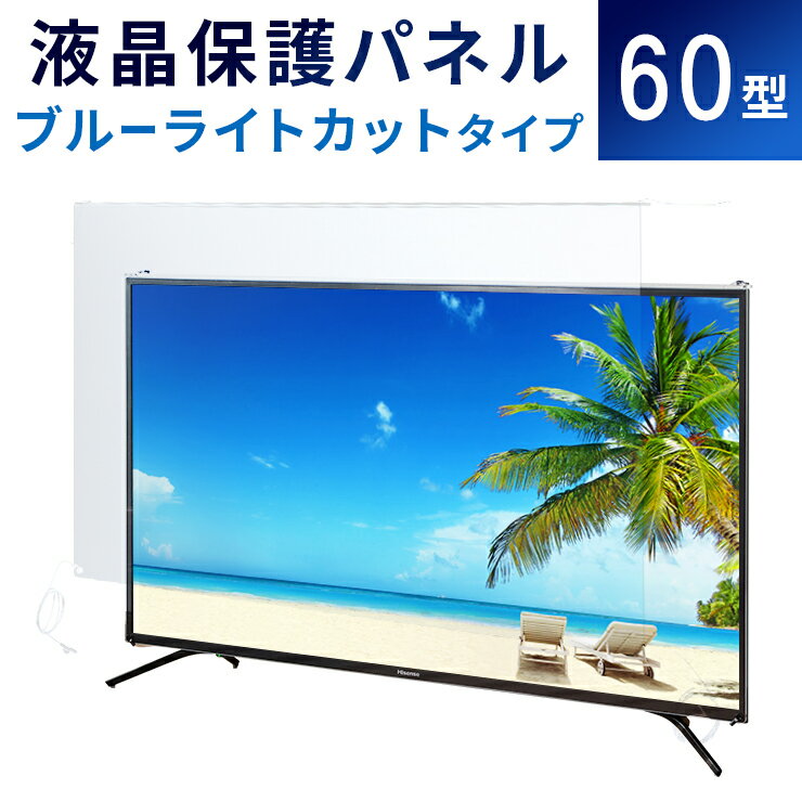 液晶テレビ保護パネル 60型 フラット式 【ブルーライトカット】●60インチ 液晶保護パネル 60V 液晶保護カバー プラズマテレビ 3Dテレビ 頑丈 ワイヤー 傷 防止 安全【返品不可】※こちらの商品はテレビではございません