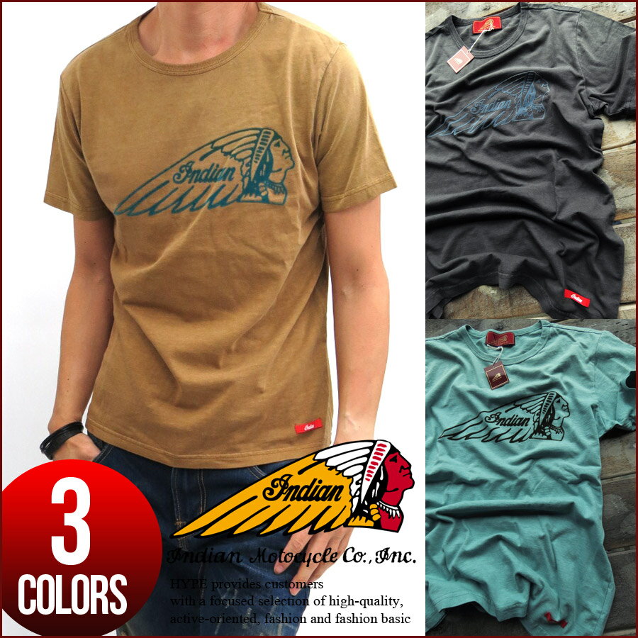 Indian Motocycle インディアンモトサイクル Tシャツ メンズ 半袖 フロッキープリン ...