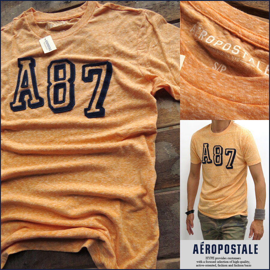 エアロポステール Tシャツ メンズ AEROPOSTALE アップリケ刺繍 正規品 半袖 アメカジ  ...