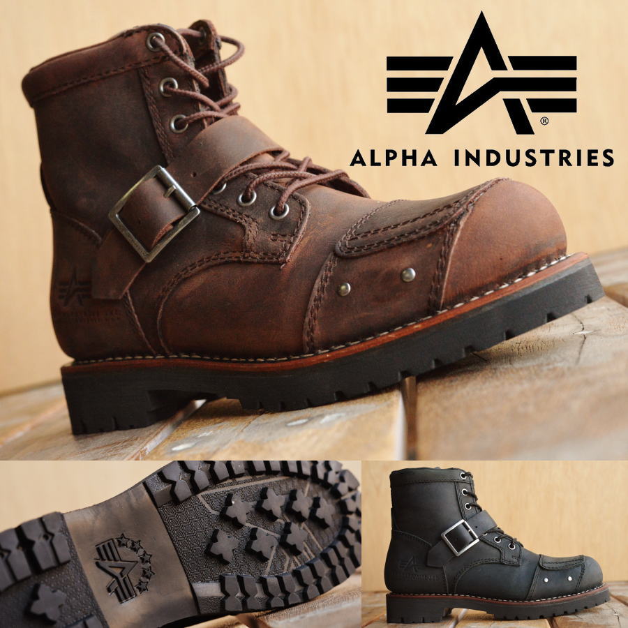 Alpha Industries アルファ インダストリーズ 本革 バイカー ブーツ レディース AFB-22019 Y_KO プレゼント ギフト
