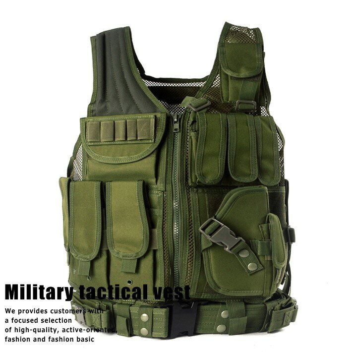 タクティカル ベスト サバゲー コスプレ 戦闘服 特殊部隊装備 SWAT クールメッシュ MOLLE ...