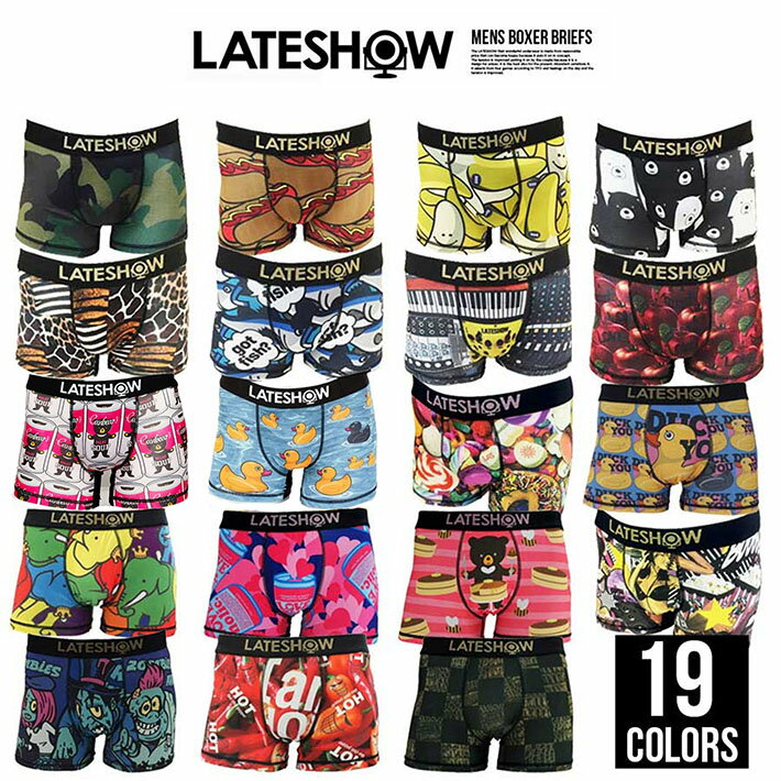 LATESHOW レイトショー ボクサーパンツ 下着 メンズ パンツ ブランド おしゃれ かわいい おもしろい おもしろ 人気 派手 カラフル 総柄 前開き GAL MB