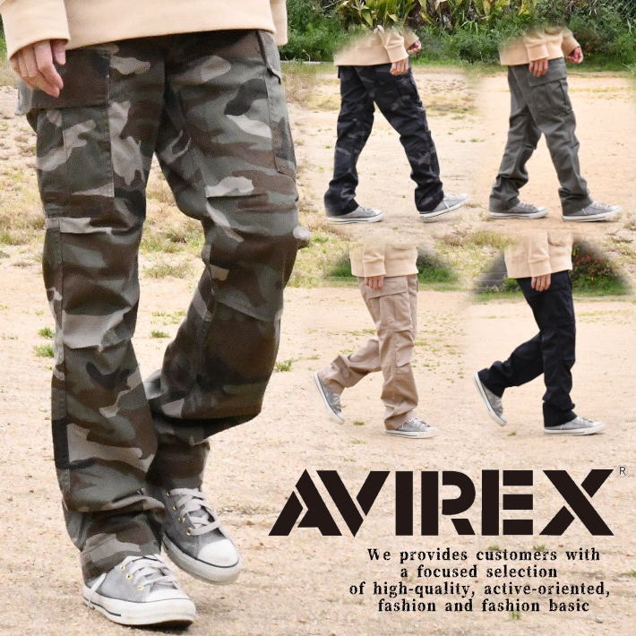 アヴィレックス カーゴパンツ メンズ AVIREX カーゴパンツ メンズ ブランド ボトムス ファティーグパンツ アビレックス BASIC FATIGUE PANTS Y_U ★REV 6126129 ミリタリー 迷彩 カモフラ 送料無料