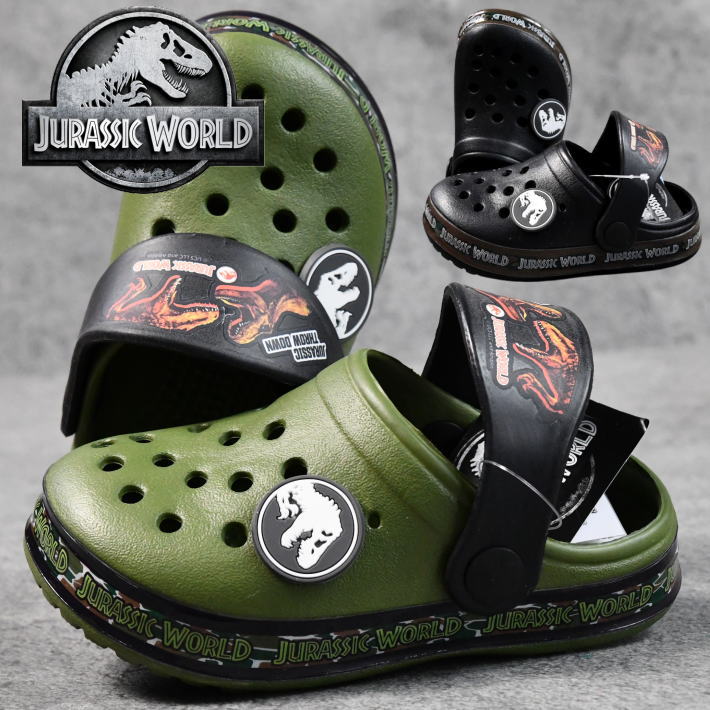 ジュラシック ワールド キッズ サンダル 20121 Y_KO ★REV 7987417 クロッグ シューズ 靴 スニーカー 子供靴 恐竜 ダイナソー 水陸両用 グッズ 男の子 キャンプ アウトドア カーキ ブラック 幼稚園 保育園 15cm 16cm 17cm 18cm 19cm 20121 プレゼント ギフトのサムネイル