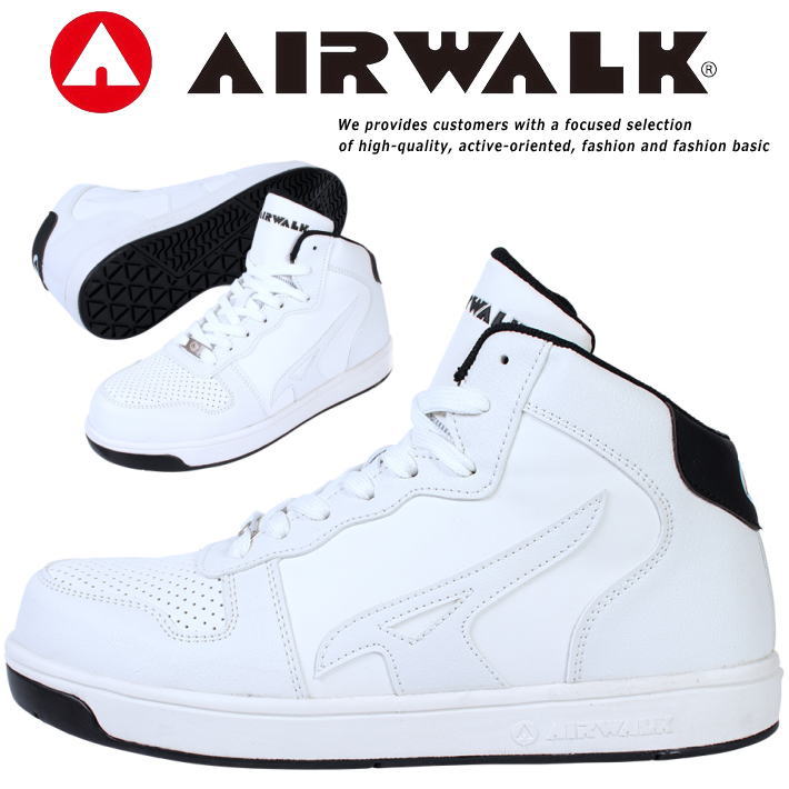 Rakuten - 【耐滑底/軽量】安全靴 スニーカー エアウォーク ミッドカット AIR WALK AW-641 Y_YU ★REVM 7986851 メンズ おしゃれ 耐滑底 樹脂先芯 超軽量 セーフティシューズ 作業靴 送料無料