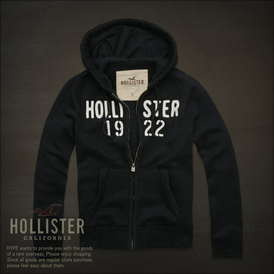 ホリスター フルジップ パーカー 正規品 胸アップリケ メンズ322-222-0196-023ネイビ ...