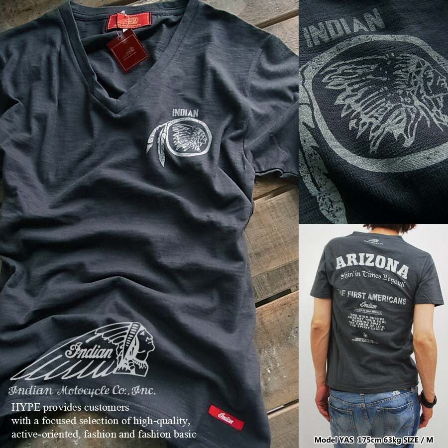 Indian インディアン Vネック Tシャツ メンズ バックプリントTシャツ カットソー トップス ...