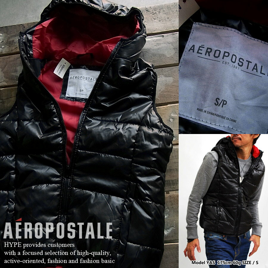エアロポステール 中綿ベスト メンズ 正規品 ライトアウター6763-0794-001 ブラック【あ ...