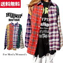 【300円OFFクーポン配布中!!】《数量限定 》一点のみ オリジナルチェックシャツ リメイク デザイン レディース メンズ オーバーサイズ レッド 長袖 春 ...