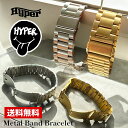 30%OFF¥4,180→¥2,926【最短翌日配送 13時までのご注文、ご入金で当日発送可】Metal Band Braceletメタルバンドブレスレット メンズ レディース ユニセックス マット仕上げ 時計風デザイン シンプル モード ストリート アクセ プレゼント ギフト