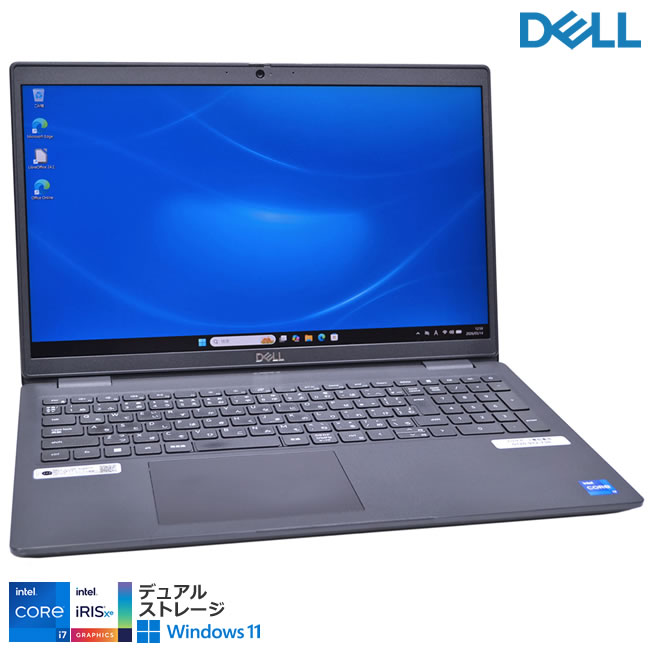 Rakuten - 訳あり フルHD DELL Latitude 3520 Core i7 1165G7 IrisXe メモリ16G M.2SSD256G HDD500G Webカメラ USBType-C Windows11【中古】