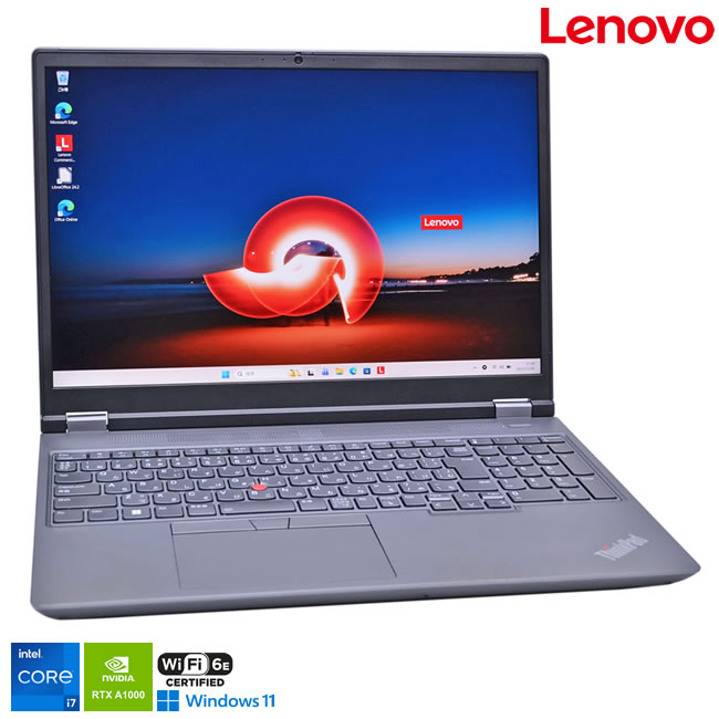 モバイルワークステーション メモリ64G 16型 Lenovo ThinkPad P16 gen1 Core i7 12850HX RTX A1000 m.2SSD512G Wi-Fi6E Thunderbolt4 Windows11【中古】