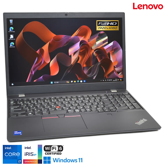 Wi-Fi6 フルHD Lenovo ThinkPad L15 Gen2 第11世代 Core i7 1165G7 メモリ16G m.2SSD512G Webカメラ USBType-C Windows11【中古】