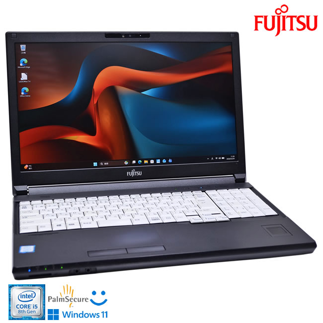 手のひら静脈認証 顔認証 カメラ フルHD 富士通 LIFEBOOK A749/A Core i5 8365U SSD256G メモリ8G Wi-Fi SDXC Windows11【中古】