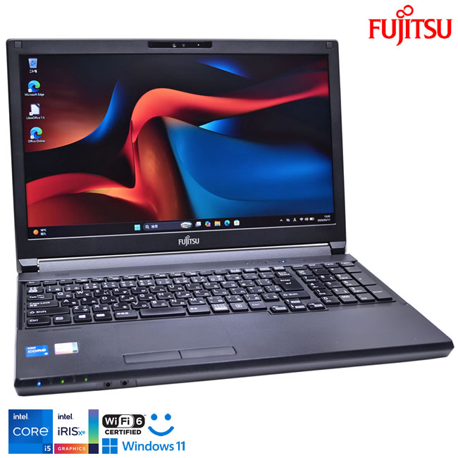 Wi-Fi6 顔認証 15.6型 富士通 LIFEBOOK A5511/G Core i5 1145G7 m.2SSD256G メモリ8G Webカメラ HDMI Windows11