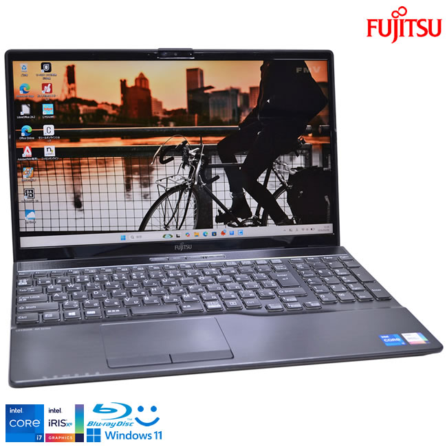 フルHD Blu-ray 富士通 LIFEBOOK AH53/F3 Core i7 1195G7 IrisXe M.2SSD512B メモリ8G 顔認証 Wi-Fi6 Type-C Windows11
