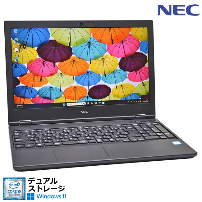 フルHD NEC VersaPro VKT16/X-5 Corei5 8265U m.2SSD256G HDD500G メモリ8G Webカメラ Wi-Fi Windows11【中古】