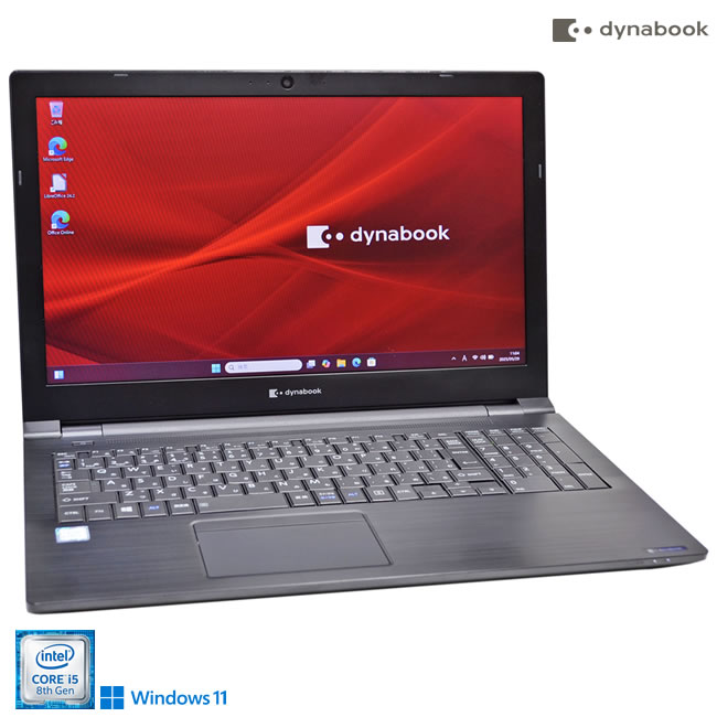 ノートパソコン メモリ16G 新品m.2SSD512G dynabook B55/ES Core i5 8265U Wi-Fi6 Webカメラ DVD Windows11【中古】