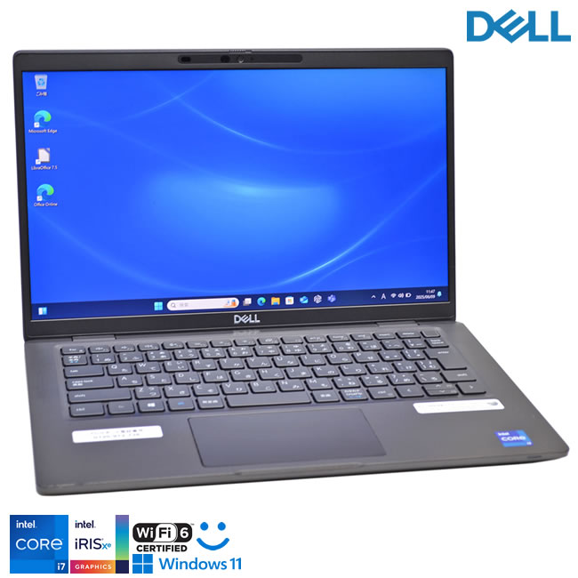メモリ32G フルHD Wi-Fi6 DELL Latitude 7320 第11世代 Core i7 1185G7 M.2SSD512G 顔認証 Webカメラ USBType-C Windows11【中古】