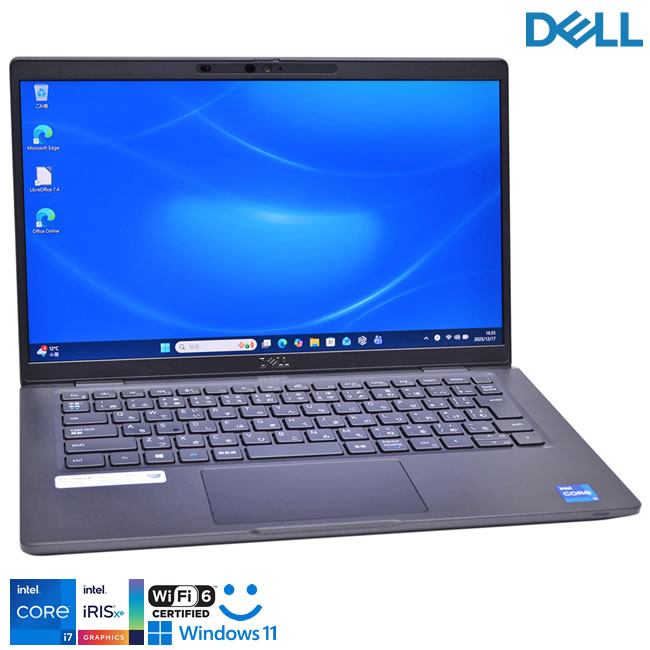 Core i7 1185G7 IrisXe メモリ16G DELL Latitude 7320 M.2SSD512G フルHD Wi-Fi6 顔認証 Webカメラ USBType-C Windows11【中古】