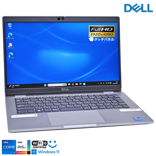 터치 패널 FHD Core i7 1185G7 IrisXe DELL Latitude 5320 메모리 16G M.2SSD512G Wi-Fi6 얼굴 인증 카메라 USBType-C Windows11 [중고]