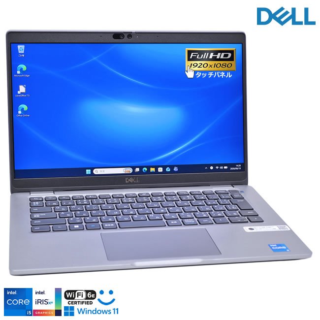 タッチパネル フルHD メモリ16G DELL Latitude 5340 第13世代 Core i5 1345U M.2SSD256G Wi-Fi6E 顔認証 Webカメラ USBType-C Windows11【中古】