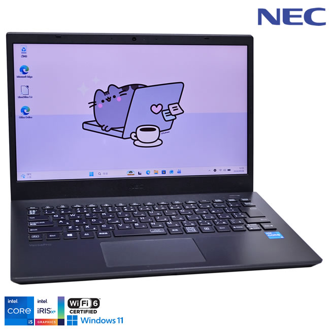 FHD 14.0型 NEC VersaPro VKT42/M-9 Core i5 1135G7 IrisXe m.2SSD128G メモリ8G Wi-Fi6 Webカメラ USBType-C Windows11【中古】