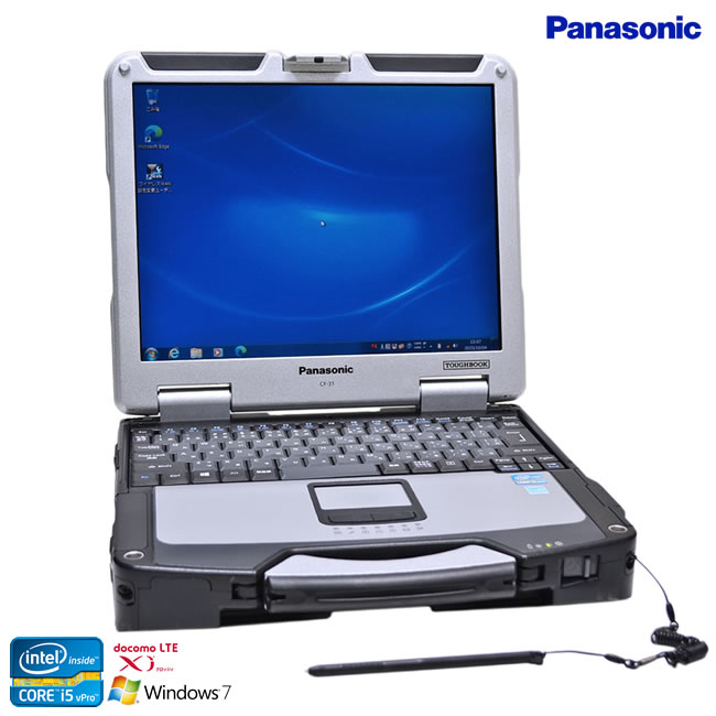 Windows7 32bit 防塵 防滴 頑丈 Panasonic TOUGHBOOK CF-31 Core i5 3340M LTE(Xi) 13.1型 タッチパネル メモリ4G HDD500G Wi-Fi Bluetooth【中古】