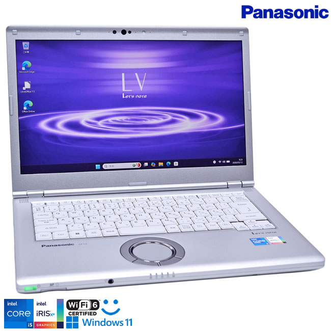 14型 フルHD Panasonic Let's note LV1 Core i5 1145G7 IrisXe メモリ16G M.2SSD256G 顔認証 Wi-Fi6 USBType-C Windows11【中古】