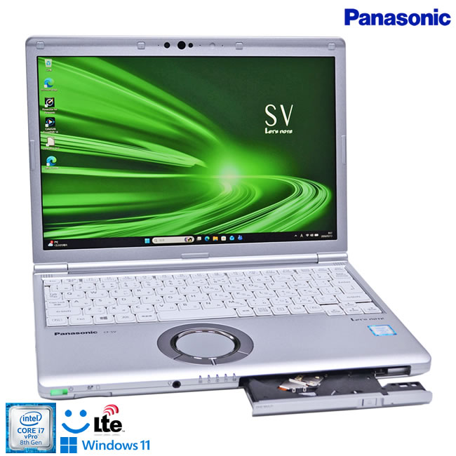 良品 SIMフリー 顔認証 Panasonic Let's note SV8 Core i7 8665U メモリ16G m.2SSD512G マルチ Wi-Fi USBType-C Webカメラ Windows11【中古】