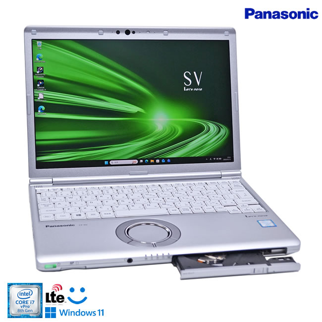 SIMフリー 12.1型 Panasonic Let's note SV8 Core i7 8665U メモリ16G m.2SSD512G Wi-Fi マルチ 顔認証 Webカメラ Windows11【中古】