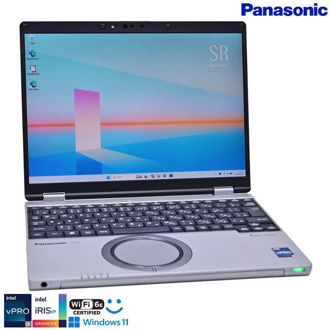 使用時間720H FHD+ Panasonic Let's note SR4 第13世代 Core i5 1345U IrisXe メモリ16G M.2SSD256G Wi-Fi6E 顔認証 Webカメラ Windows11【中古】