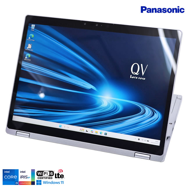 使用時間300H LTE 2-in-1 Panasonic Let's note QV1 Core i5 1145G7 IrisXe メモリ16G m.2SSD256G WQXGA+ 顔認証 Wi-Fi6 Windows11
