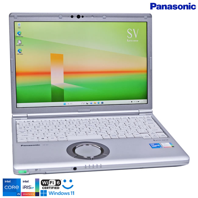 使用時間580H Panasonic Let's note SV1 Core i5 1145G7 IrisXe メモリ16G M.2SSD256G Wi-Fi6 顔認証 Webカメラ Windows11【中古】