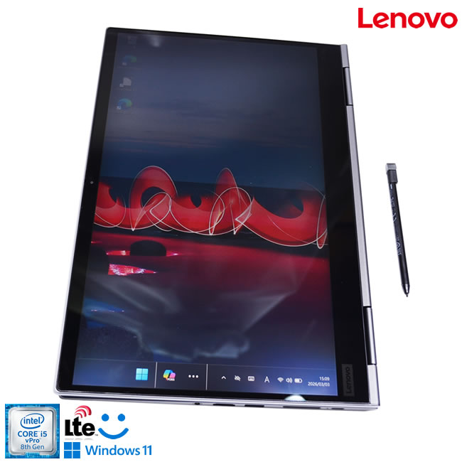 2-in-1 Lenovo ThinkPad X1 Yoga 4th LTE フルHD タッチパネル 顔認証 Core i5 8265U m.2SSD256G メモリ8G Wi-Fi Windows11【中古】