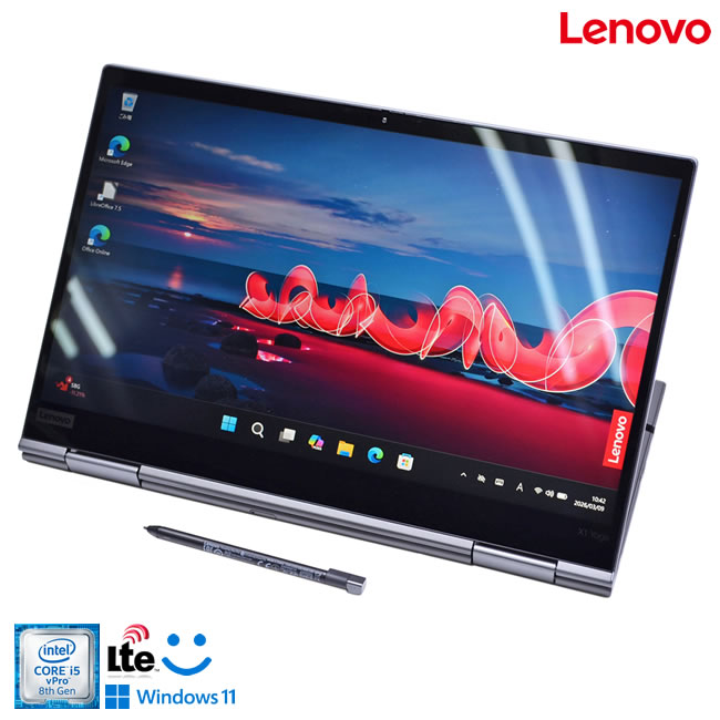 フルHD 2-in-1 SIMフリー Lenovo ThinkPad X1 Yoga 4th Windows11 Core i5 8365U m.2SSD256G メモリ8G 顔認証 Webカメラ Wi-Fi【中古】