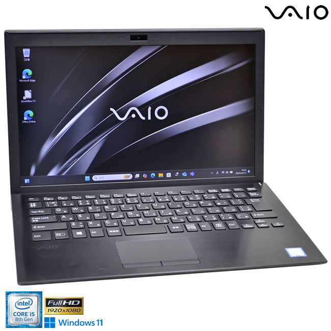 13.3型 フルHD VAIO Pro PG VJPG11C11N Core i5 8250U M.2SSD256G メモリ8G Wi-Fi Webカメラ Windows11【中古】