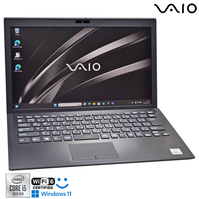 顔認証 Wi-Fi6 フルHD 13.3型 VAIO Pro PG VJPG13C11N Core i5 1035G1 M.2SSD256G メモリ8G Webカメラ USBType-C Windows11【中古】