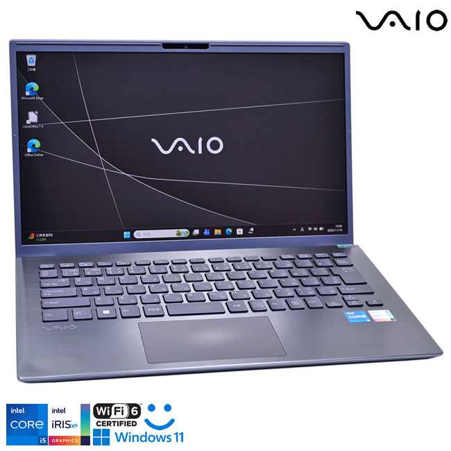 フルHD 14.0型 VAIO Pro BK VJBK118 第13世代 Core i5 1334U IrisXe メモリ16G M.2SSD256G Wi-Fi6 顔認証 Webカメラ Type-C Windows11【中古】