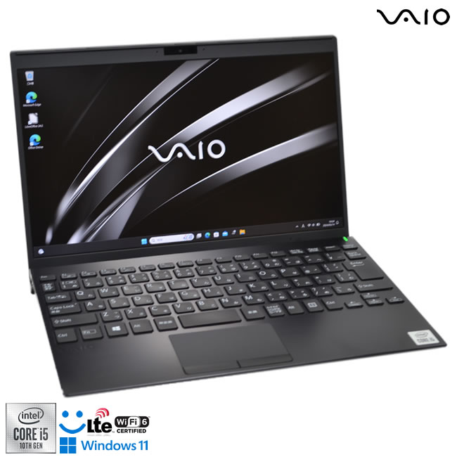 LTE フルHD Wi-Fi6 顔認証 VAIO Pro PJ VJPJ13C12N 第10世代 Core i5 1035G1 M.2SSD256G メモリ8G Webカメラ USBType-C Windows11【中古】