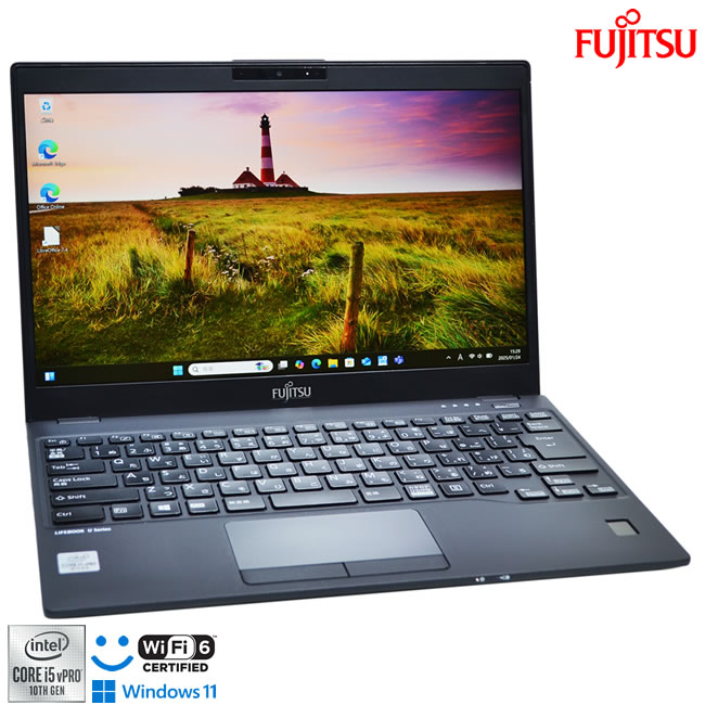 フルHD 13.3型 Wi-Fi6 顔認証 富士通 LIFEBOOK U9310/D 第10世代 Core i5 10310U M.2SSD256G メモリ8G Webカメラ USBType-C Windows11【中古】