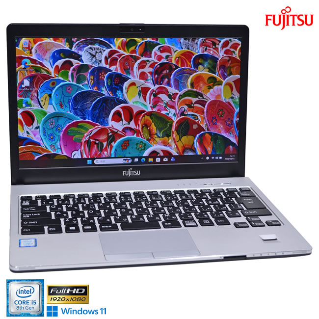 13.3型 フルHD 富士通 LIFEBOOK S938/B Core i5 8350U メモリ8G M.2SSD128G Wi-Fi Webカメラ USBType-C Windows11【中古】